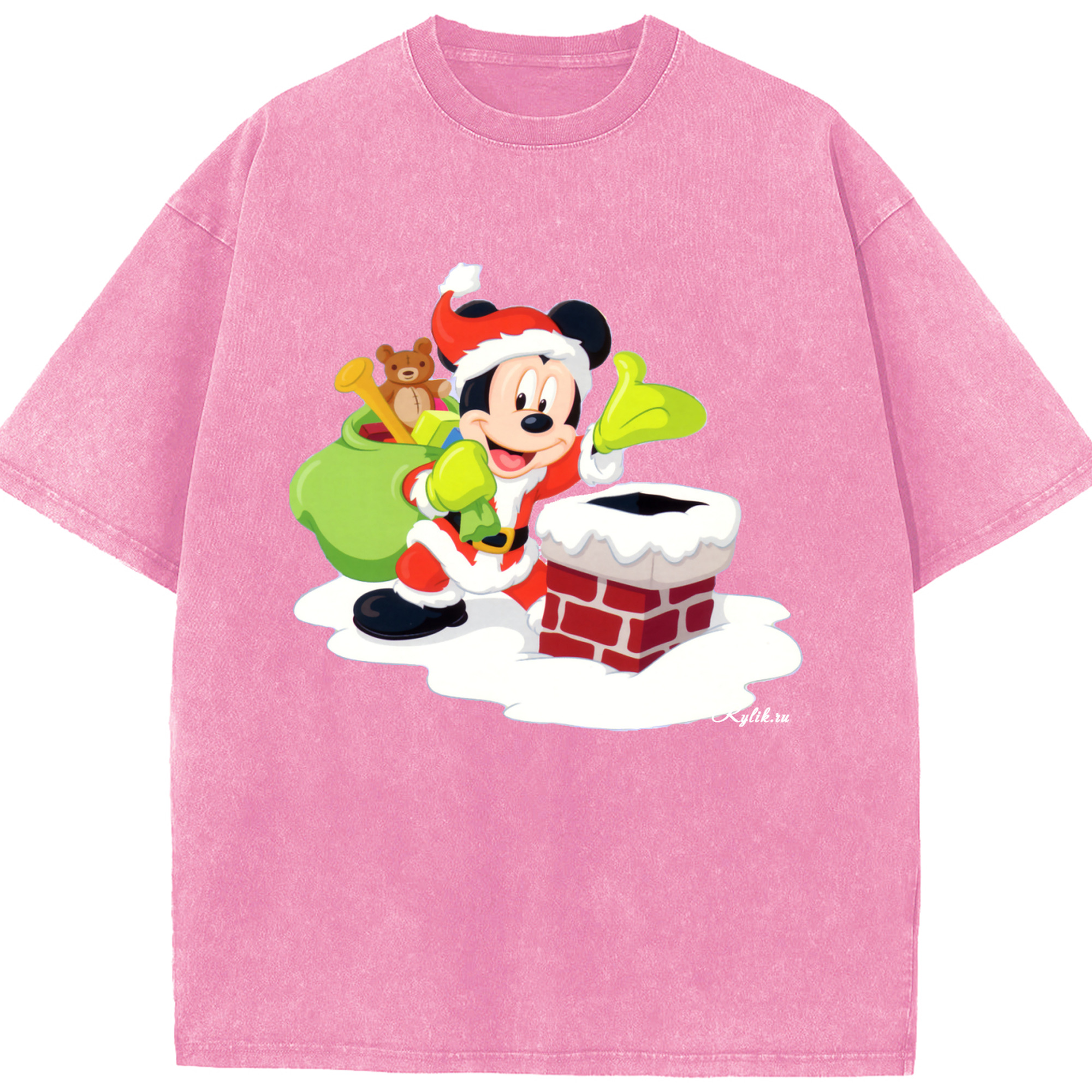 （画像用） ミッキーマウス Mickey Mouse 綿100% ヴィンテージ風 半袖Tシャツ（フロントプリント）